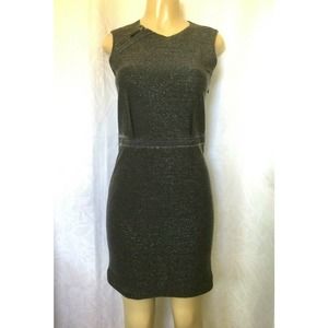 PORTS1961 Dress Sheath Sleeveless Gray Metallic 6